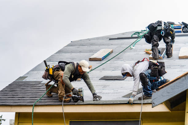 Professional Gutter Installation technician working in Whitney Point, NY
